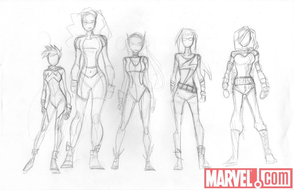 Marvel Her-Oes Sketchs