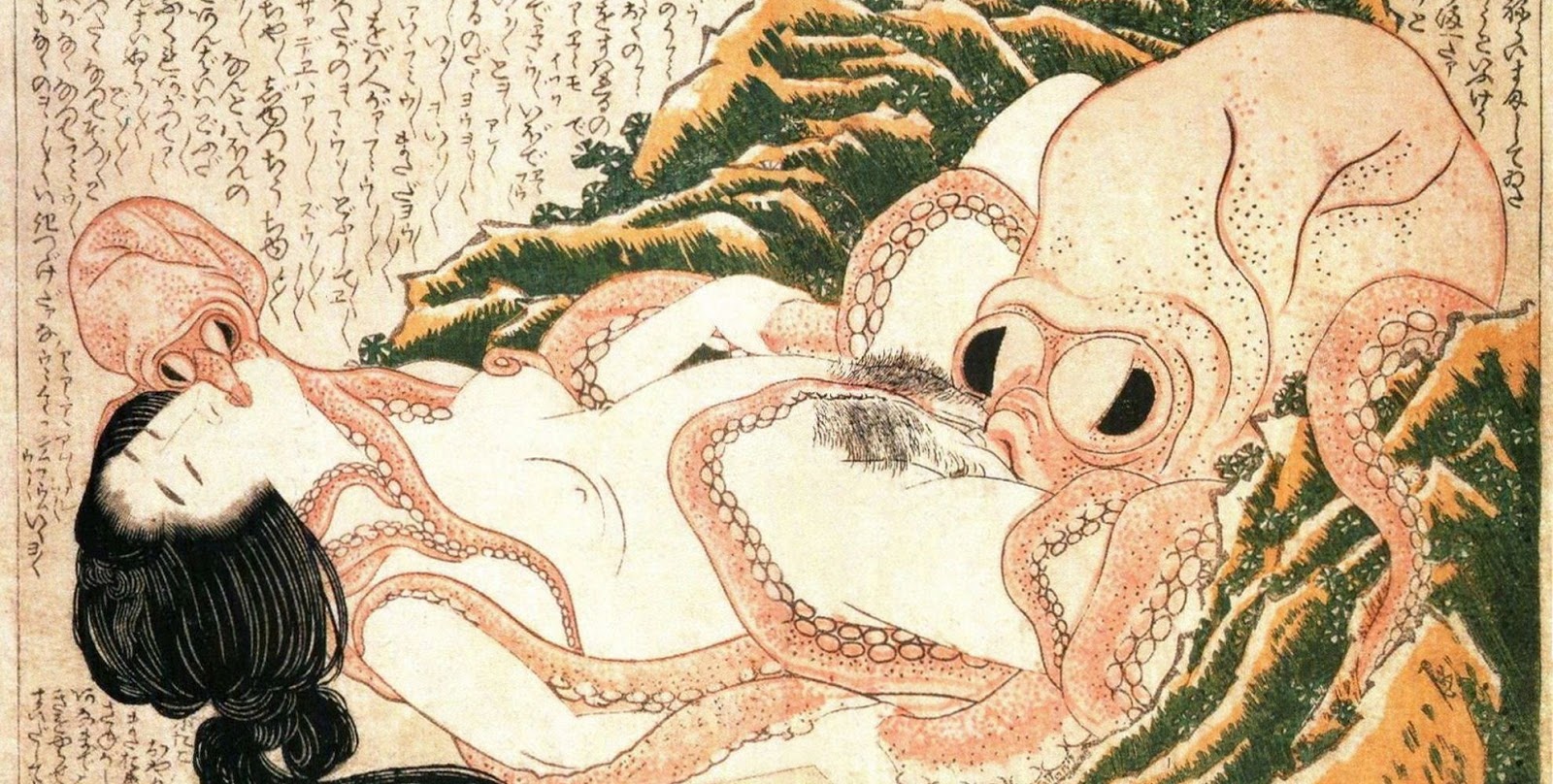 Katsushika Hokusai - Tako to ama - El sueño de la esposa del pescador